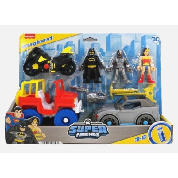 Fisher Price iMaginex DC Super Friends 3" figures & vehicles MATTEL 2023 NEW - Picture 1 of 2